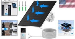 Solar Charger Compatible for Ring Video Doorbell 3/3 Plus/4/Battery Doorbell Plu
