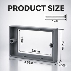 ABS 1/2 Inch Outlet Box Extender, Single Gang, Gray, 2 Pack | Single Gang Out…