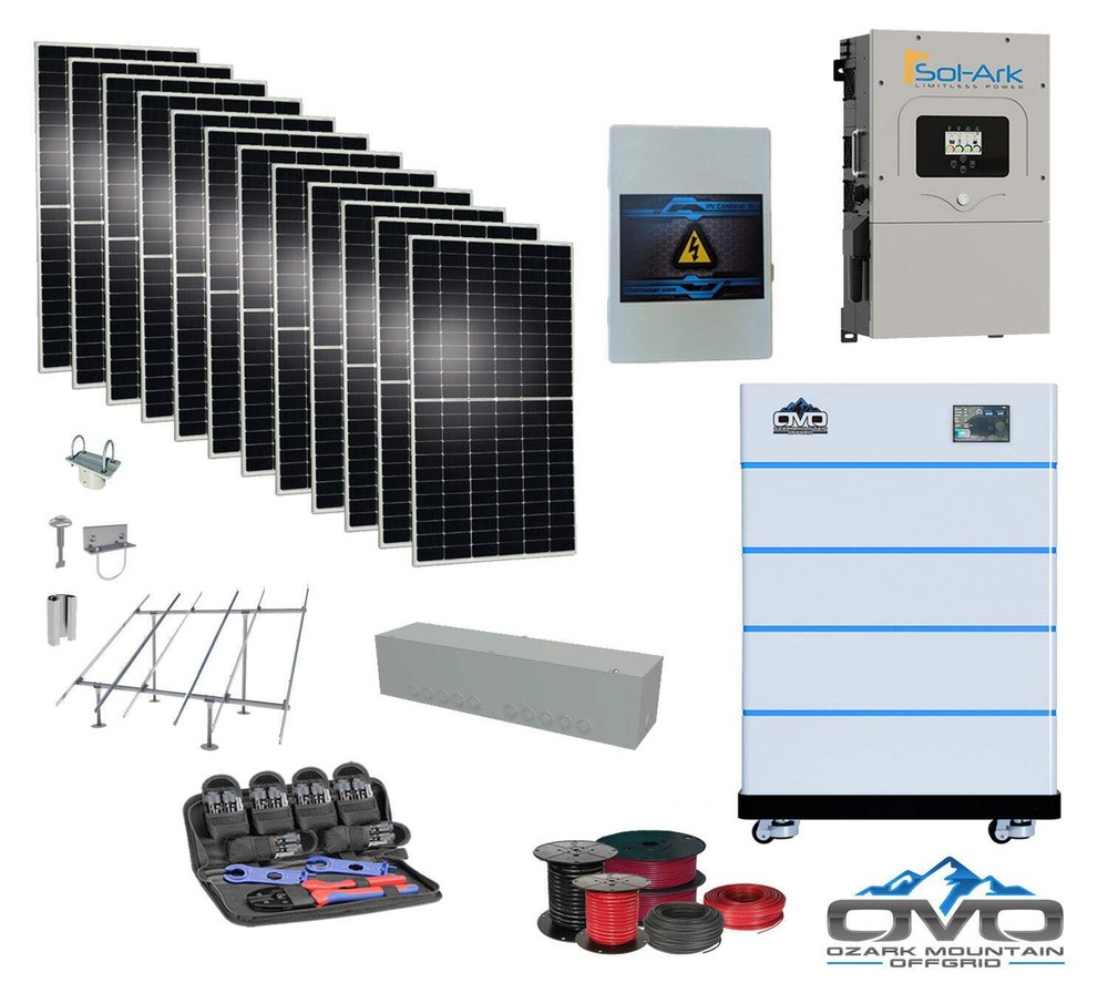 6KW Complete Offgrid Solar Kit – 15K Sol-Ark Inverter + 20.48KW OMO Stack Lithiu