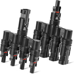 Solar Panel T Branch Connector 1 Male to 4 Female and 1 Female to 4 Male MC4 Cab