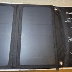 New GRDE 24W Foldable Solar Panel Charger Dual USB YD-824 USB-C Cable