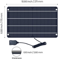 Portable 6W Waterproof Solar Charger – Mini USB with Monocrystalline Power
