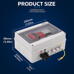 VOU 600V Solar DC PV Combiner Box for Solar Panel,1 String with Lightning Arrest