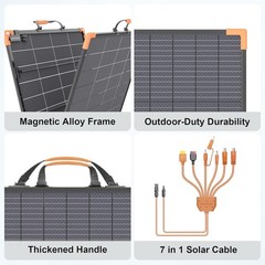 MHPOWOS 100W 200W Bifacial Portable Solar Panel for Jackery Ecoflow Anker