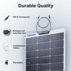 150-300W Solar Panel Watt Monocrystalline PV Power 12V For Home RV Marine Car US