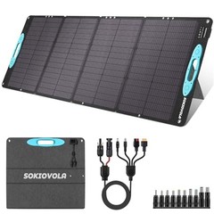 160W 18V Portable Solar Panels for Power Station,25% High Conversion 160 Blue