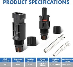 8 Pairs Solar Connectors Male/Female Waterproof IP67 MC4 1000V 30A Solar Panel