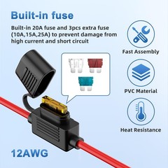 12AWG SAE Power Socket Sidewall Port to O Ring,SAE Connector Extension Cable …