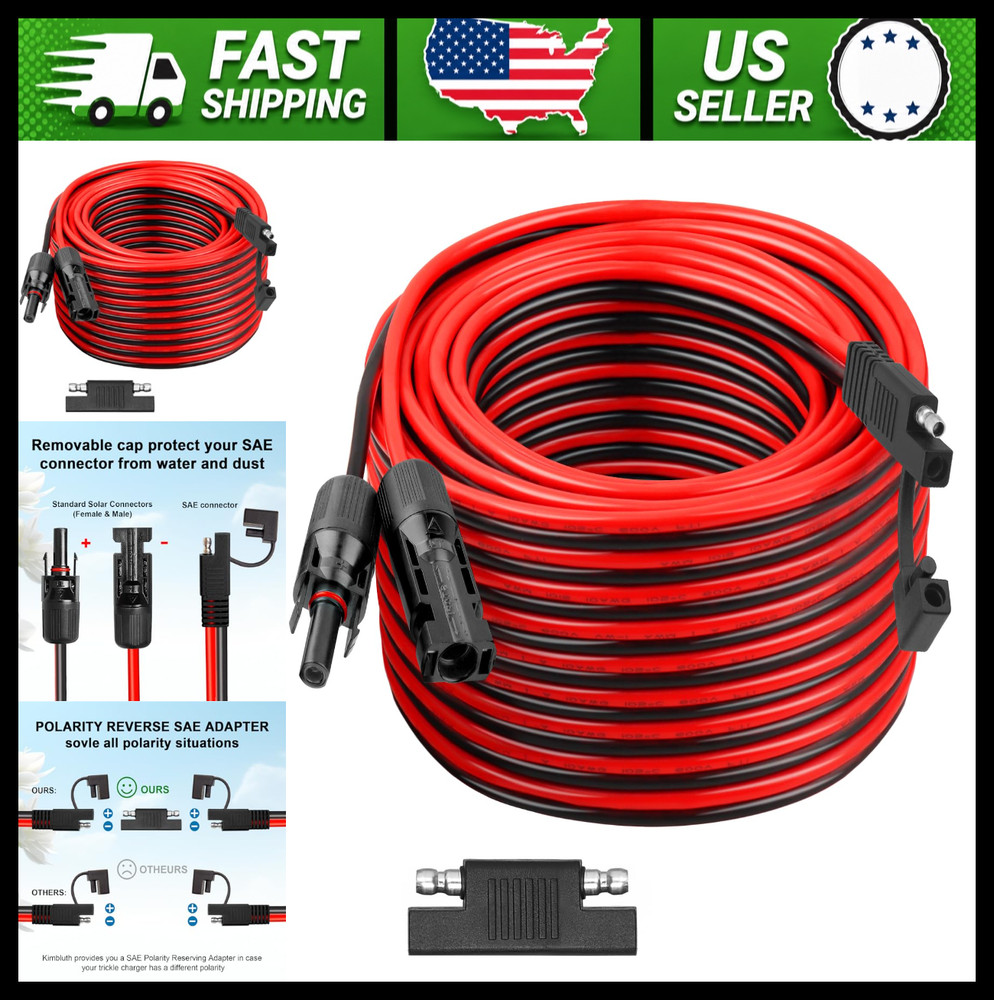 SAE Extension Cable 75FT 10AWG Quick Disconnect Wire SAE Connector Battery