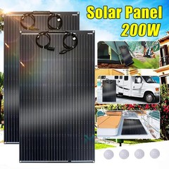 Portátil Panel Solar Alta Eficiencia 200 W camping caravana RV fuera de la red