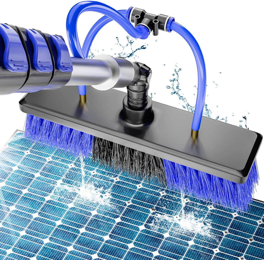 20FT Water Fed Solar Panel Cleaning Kit, Telescopic Solar Panel Cleaning Brush w