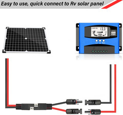 Solar Panel to SAE Adapter Cable – 25Ft 10AWG Solar Extension Cable for RV Solar
