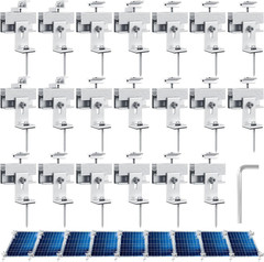 20 Pcs Solar Panel Mounting Brackets Kit for 1-9 Pieces Adjustable Aluminum Allo