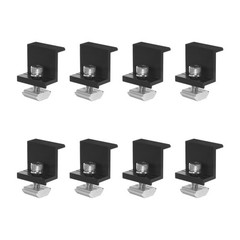 8pcs Solar Panel Mounting 30mm Z Clip Aluminum End Clamp for RVs Black