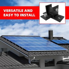 2 Pack Adjustable Solar Panel Tilt Mount Bracket Base, Tilt Angle 10-60 Flat Roo