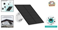 Durable Solar Panel Charger with 9.8ft Cable for Outdoor Security Cameras