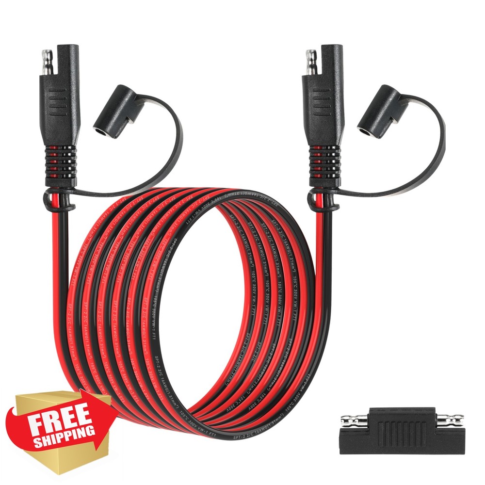 unrulysoul 10FT 16AWG SAE Extension Cable Solar RV