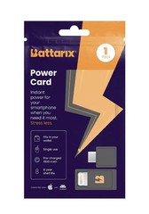 Battarix C30 SOS Charge Card with USB-C and iPhone Cable Multi-Pack