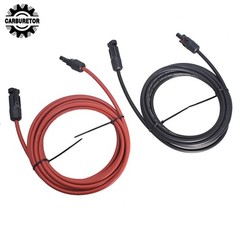 Solar Panel Extension Cable Wire Connector 1 Pair 15ft Black + Red 10 AWG