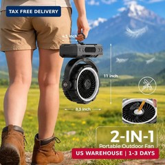 4-IN-1 Rechargeable Camping Fan & Oscillating[Max 60H]Portable Battery Powered O