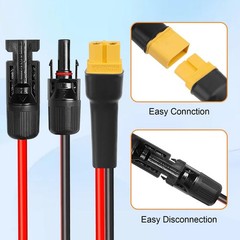 10AWG 3FT XT60 Solar Extension Cable 2 3 6 10 15 20 25 35 40 50 75 100FT XT60…