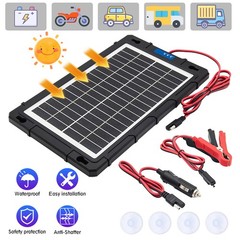 12V 20W Solar Battery Charger Trickle Maintainer Waterproof Car Marine Boat RV
