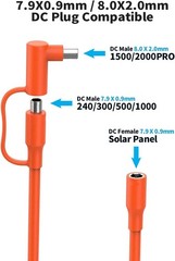 14AWG 8mm Solar Extension Cable 10FT with DC8020 Adapter for Power Stations