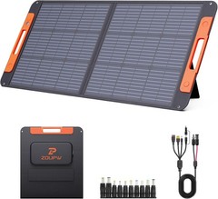 100W Portable Solar Panel with Solar Angle Guide,23.5% Efficiency Foldable Solar