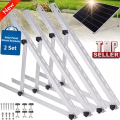 4Pcs Adjustable Solar Panel RV Tilt Mounting Rack Bracket Rooftop Flat Surface