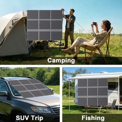 MHPOWOS 400W Blanket Solar Panel Portable Foldable For Camping RV Power Stations