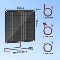 50W Solar Panel 12V Trickle Solar Battery Charger for Maintainer Boat Car RV 10W