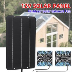 Solar Powered Fan Kit 6W Solar Panel Waterproof DC Exhaust Fan for Chicken Coop