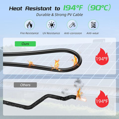 30FT 10AWG Solar Extension Cable Wire Set of 2 with Waterproof Connectors