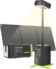 118Wh Solar Generator with Telescopic Camping Lights 32000Mah 160W Max Portable