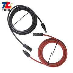 1Pair Black + Red 10AWG 15ft Solar Panel Extension Cable Wire Connector