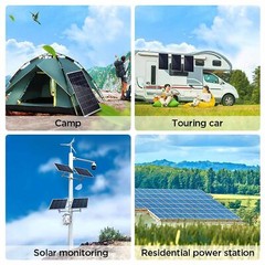 2PCS Portable 12V Flexible Solar Panel Mono Power Camping Home RV Battery Charge