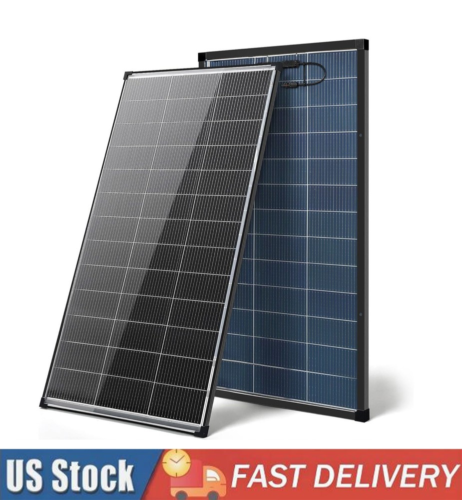 Solar Panel 200W Bifacial Monocrystalline N-Type 12V PV Home Roof RV Off-Grid US