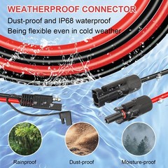 15FT 10AWG Solar Panel SAE Adapter Cable – RV Extension for Battery Charger Kit