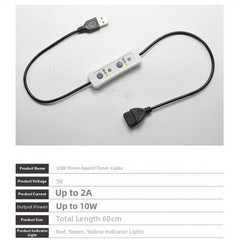 USB Timer Cable Memory Function Color-coded Indicators Red Green Yellow Lights