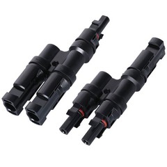 1 Pair T Branch Connectors Solar Panel Connector MMF+FFM for Parallel Connection