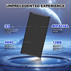 12V 100W Monocrystalline Solar Panel 12BB Charging RV Camping Home Off-Grid Boat