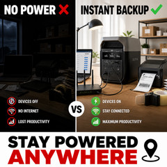 Portable Power Station Delta 3 Classic, 1024Wh Lifepo4 Battery, 1800W AC/100W US