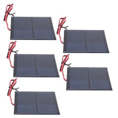 5Pcs Mini Solar Panel Board Module + 30CM Red And Black Wire DC5.5V 160mA