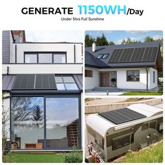 200W 400W 800W Watt 12V Bifacial Solar Panel Mono N-Type Charger Roof Off-Grid