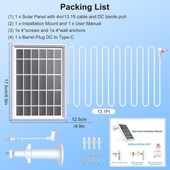 Solar Panel for Ring Camera, Chargers for Ring Spotlight Cam Plus/Pro/Battery…