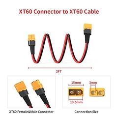 10AWG XT60 Extension Cable 2 6 10 20 35 50 75 2FT