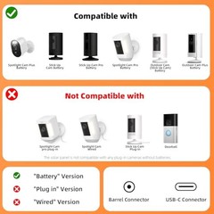 5W Solar Panel for Ring Camera – Compatible with Spotlight Cam 2 Pack