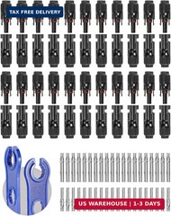 44PCS Solar Connector with Spanners IP67 Waterproof Solar Panel Cable Co