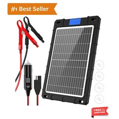 12V Solar Car Battery Charger 12W Waterproof Portable Solar Trickle Charger M…
