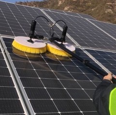 Solar Panel Cleaning Machine Double Head Retractable Photovoltaic Panels Brush